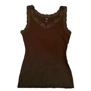 NWOT APT. 9 BROWN LACE V-NECK FULL LENGTH TANKTOP // SIZE SMALL🤎
